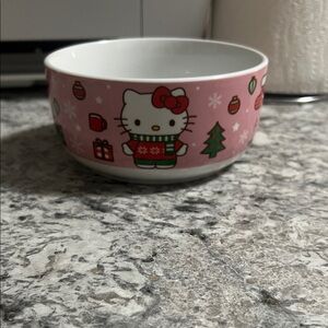 Hello Kitty Pink Holiday Ceramic Bowl